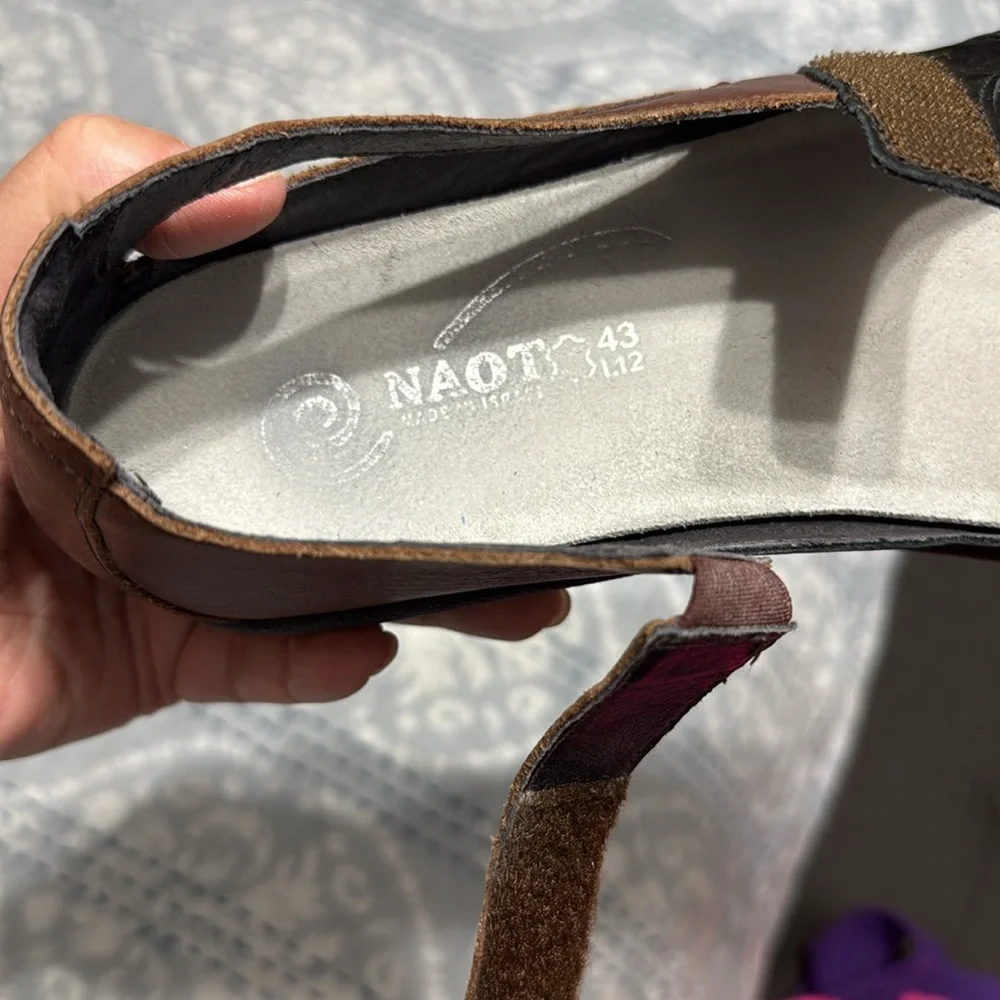 Naot Black and Brown Sandals with Cushioned Footbed - Picture 6 of 7